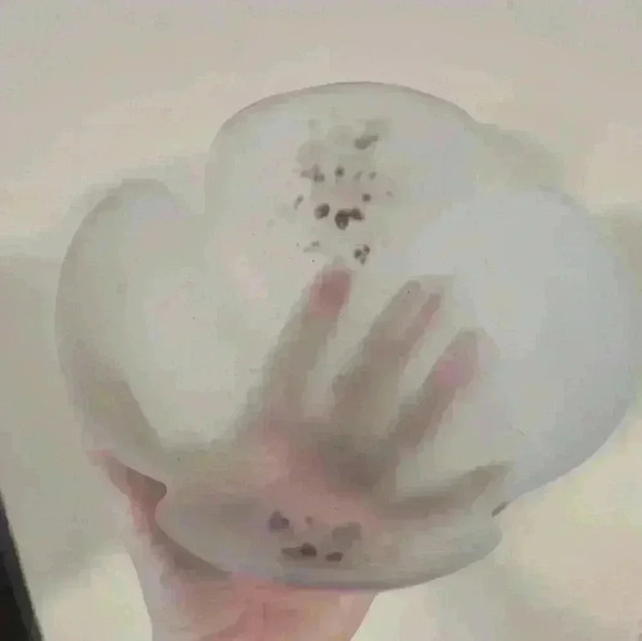 Vintage frosted glass floral  bowl - Picture 2 of 7